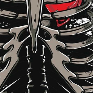 Gothic Men's Black <b>T</b> <b>Shirt</b> Red <b>Heart</b> Skeleton Ribcage Print O Neck Short Sleeve Streetwear Top Wholesale - Product Image 3