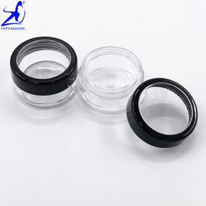 50 pièces Fabriqué à Taïwan Pot cosmétique vide en plastique transparent de 10g avec bord noir, fenêtre en acrylique et bouchon fileté pour soins de la peau, nettoyant visage, lotion - Product Image 5