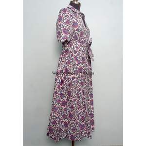 Robe Kangoura 100% coton confortable et élégante pour femmes, fabriquée à la main en Inde, magnifique robe midi confortable pour les fêtes - Product Image 5