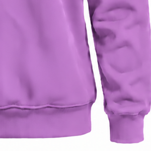 Sweat-shirt pour femme violet orchidée à col montant, manches longues, coupe ample, en polaire, style décontracté, streetwear, pull d'hiver tendance - Product Image 6