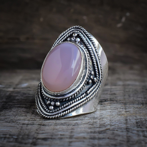 Pink Rose <b>Quartz</b> 925 Sterling Silver Natural Gemstone Jewelry <b>Ring</b> January Birthstone Gift For Valentine Day - Product Image 2