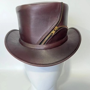 Handcrafted Style Leather Top Hat Premium Fashion <b>Accessory</b> with Structured Crown and Elegant Finish - Product Image 5