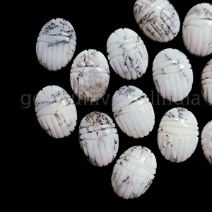 Dendrita natural, Ópalo tallado a mano, cuentas de piedras preciosas en forma de escarabajo, abalorios de cara de escarabajo de ópalo para la fabricación de joyas de mayorista indio - Product Image 2