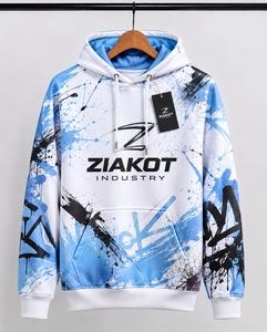 Sweat-shirt à capuche sportif tendance, personnalisé, brodé, blanc, rouge, noir royal, drapeau américain 3D, vente en gros directe pour l'industrie - Product Image 5