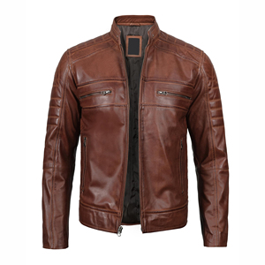 Men's Vintage Genuine Leather <b>Jacket</b> Premium Biker Motorcycle Coat Durable Casual Fashion Streetwear Outerwear - Product Image 4