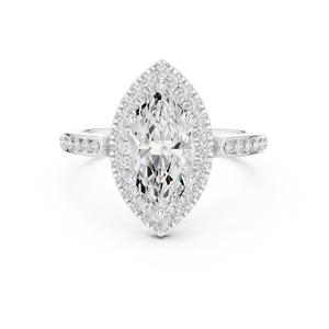 Anillos Clásicos de Oro Amarillo de 14K con Diamante Cultivado en Laboratorio Certificado por IGI de 2 CT, Corte Marquesa, para Aniversario, Boda, Compromiso, con Halo - Product Image 6