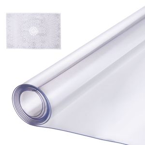 Tovaglia in Plastica Trasparente Monouso 48 x 48 Pollici, Spessore 1,5 mm, Impermeabile, Facile da Pulire, Tappetino Protettivo Quadrato in PVC per Scrivania, Facile da Usare - Product Image 4
