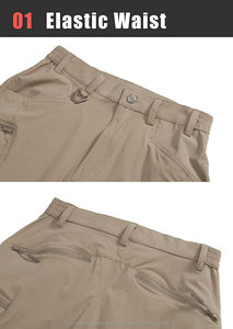 Men's Elastic Waist Cargo <b>Pants</b> Lightweight Quick Dry Straight Fit Casual Style <b>Summer</b> Wear With Side Pockets - Product Image 5