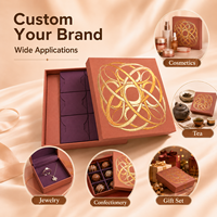 Boîtes cadeaux rigides personnalisées en or, logo personnalisé, boîte de luxe multi-usages pour thé, chocolat, bijoux, cosmétiques