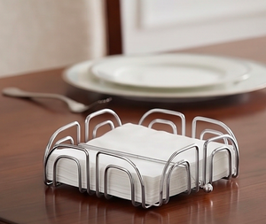 Porte-serviettes élégant en acier inoxydable, design élégant, parfait pour les mariages, les anniversaires, la vaisselle de la maison, accessoire de décoration de table - Product Image 5