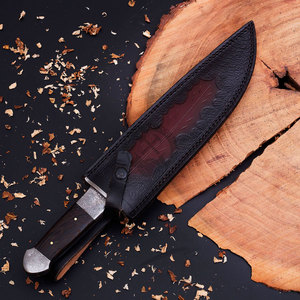 มีดโบวี่เหล็ก D2 ขนาด 15 นิ้ว ตีขึ้นรูปด้วยมือ ใช้ได้ทั้งมือซ้ายและขวา สำหรับการเอาชีวิตรอดและการล่าสัตว์ พร้อมด้ามไม้พะยูงและปลอกมีดดามัสกัส - Product Image 6