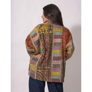 Veste en coton patchwork avec travail de miroir, manteau bohème fait main, veste ethnique vintage indienne, veste bohème pour femme pour les festivals - Product Image 6