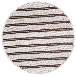 Sets de table ronds en verre et tissu, faits main, luxueux et perlés, pour la décoration des restaurants, des hôtels et des salles à manger - Product Image 3