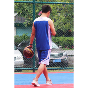 Ensemble de maillot de sport en mesh réversible et short de basket-ball bleu/blanc, taille plus 6XL, uniformes de sport - Product Image 3