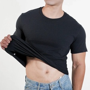 Men's T-shirt Cotton Solid Color t shirt Men Causal O-neck Basic <b>Tshirt</b> Male High Quality - Product Image 2