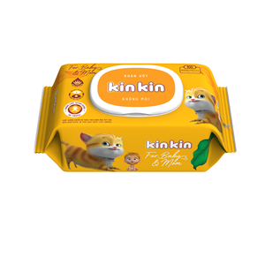 Toallitas Húmedas para Bebé, Antibacterianas, Protección Contra Erupciones, KIKIN, Sin Alcohol, Sin Parabenos, 80 Unidades, Vietnam - Product Image 1