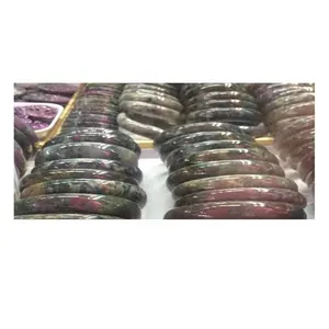 Naturally Epidote <strong>Bracelets</strong> <strong>Ruby</strong> Zoisite Bangle Rare Solid <strong>Ruby</strong> Zoisite Bangle <strong>Bracelet</strong> 57MM Beautiful Multiple Colour Gradient - Product Image 2