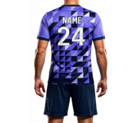 Personaliza tus Propias Camisetas de Fútbol Clásicas con Impresión Digital, Conjuntos de Camisetas de Fútbol Vintage de Alta Calidad para Adultos en Azul, Rojo y Blanco, Transpirables