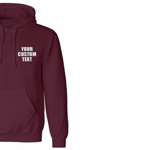 Sudadera con Capucha para Hombre, Impresión Digital con Texto Personalizado, Color Granate, Algodón, Estilo Moderno e Informal - Product Image 3