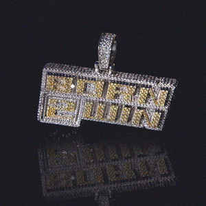 Pendentif de luxe personnalisé en lettres capitales serti de moissanite jaune, bijou hip-hop effet diamant, pièce d'exception - Product Image 1