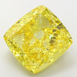 Diamant CVD de laboratoire 10,09 carats Jaune vif fantaisie Pureté VS2 Polissage EX Forme coussin Fournisseur B2B Pierre brute en stock - Product Image 1