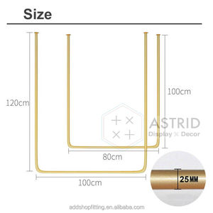 U-shaped <b>Shelf</b> Hanging Garment <b>Wall</b> Mounted Metal Display Rack for Wedding Dress Organization - Product Image 4