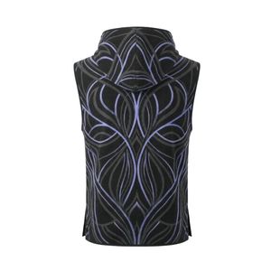 Gilet de boxe noir à imprimé tribal, sans manches, à capuche, veste d'entraînement professionnelle - Product Image 2