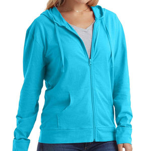 Women's Heavyweight Cotton Fleece Zip-Up Hoodie Long Sleeve French Terry Casual Style Drawstring Hooded Zip-Up Hoodie - Product Image 2