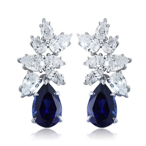 Boucles d'oreilles créoles élégantes en perles pour femmes, bijoux de mariage et de fête, fournisseur en gros de bijoux fins, boucles d'oreilles en diamant - Product Image 1