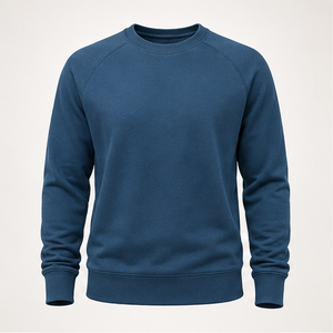 Sudadera Personalizable Azul Petrol para Hombre, Cuello Redondo, Estilo Atlético Holgado, Tejido de Algodón y Felpa, Modelo MCRW-0018 - Product Image 1