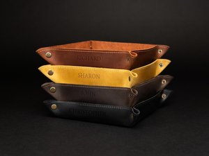 Luxury Genuine Leather Tray Executive Office <b>Desk</b> Storage Organizer High Quality Real Leather Tray GLTY-0002 - Product Image 5