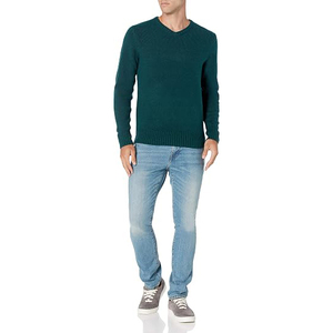 Men's Winter Viscose/Cotton Cable Knit <b>Pullover</b> <b>Sweater</b> Crew Neck Full Sleeve Anti-Pilling Front Logo Solid Color Warm - Product Image 3