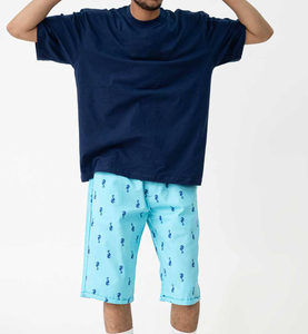 Pantalones Cortos Bermuda de Algodón Estampado para Hombre, Cintura Media, Cierre Elástico, Estilo Casual - Product Image 5