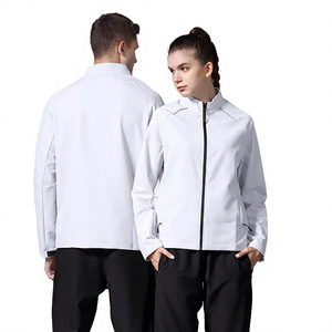 Veste bomber coupe-vent unisexe bleu marine pour homme, logo sur le devant, col montant, fermeture éclair, style sportif, coupe régulière, matière polyester, automne - Product Image 6