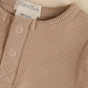 Premium Quality Organic Bamboo Elastane Short Sleeve Bodysuits Latte - Product Image 3