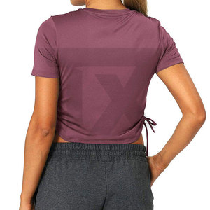 Custom Logo Formal Women's <b>Crop</b> <b>Tops</b> Spandex/Polyester Summer Quick Dry & Breathable - Product Image 2