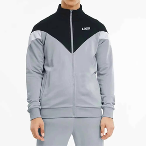 Ensemble de survêtement sportif pour homme en polyester respirant avec capuche et fermeture éclair intégrale, personnalisable avec logo (ODM) - Product Image 2