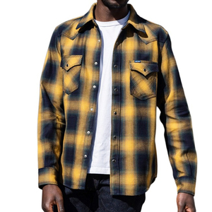 Chemises pour hommes à manches longues, nouvelle mode, personnalisées, 100% coton, boutons pression, chemise en flanelle à carreaux - Product Image 1