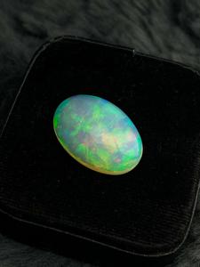 Opale de feu éthiopienne naturelle, cabochon ovale, multicolore, chatoyante, pierre précieuse non traitée pour la joaillerie - Product Image 6