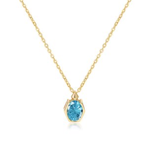 925 argent mer bleu tout match pendentif pierre de naissance femmes collier ras du cou bijoux pour maman grand-mère - Product Image 2
