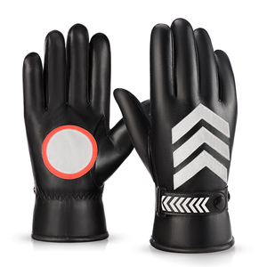 Racing Gloves Full <b>Finger</b> PU Material Reflective Printing Non-Slip Adjustable Wrist <b>Strap</b> Unisex Outdoor Riding - Product Image 1
