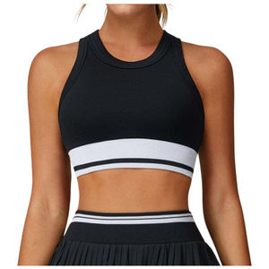 Soutien-gorge de yoga personnalisé en gros, color block, haute maintien, respirant, confortable, extensible et sans couture, de haute qualité - Product Image 4