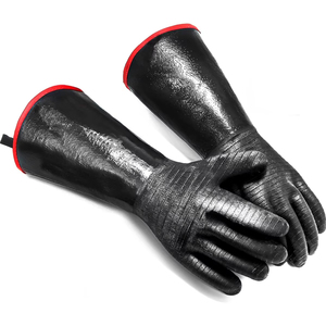 Gants de protection du travail en toile épaisse enduite PVC, à une et deux rangées de perles, longs - Product Image 1