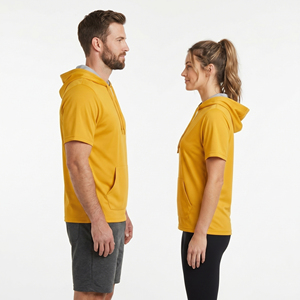 T-shirt à capuche à manches courtes pour hommes et femmes, vêtements décontractés d'été avec poche, tee-shirt à capuche unisexe, streetwear d'été, t-shirt à capuche unisexe - Product Image 2