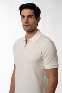 Polo zippé pour homme, manches courtes, qualité supérieure, service de logo personnalisé, tissu piqué, col design, respirant, anti-humidité - Product Image 3
