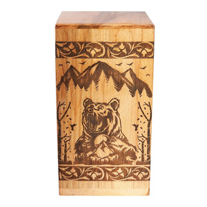 Large Solid for Wood Modern Eco-Friendly Handmade Cremation Urn for <b>Pet</b> <b>Ashes</b> Indian Manufacturer Adult Size Laser Engraved - Product Image 2