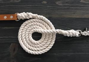 Correa de cuerda color marfil para perro, Correa para perro, Correa de cuerda para perro, Correa de lujo para perro, Correa de cuero para perro - Product Image 2