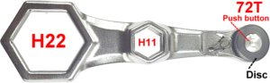 Llave de trinquete combinada reversible 4 en 1 de 72 dientes con disco y botón pulsador - Product Image 3