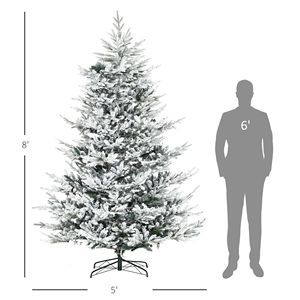 Albero di Natale Artificiale Realistico in Cedro di 2,4 Metri, 1479 Rami di Pino Innevati, Decorazione Natalizia per Casa con Apertura Automatica in Verde - Product Image 6