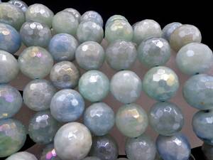 Perles de pierres précieuses aquamarine mystique naturelle, facettées, rondes, de haute qualité, idéales pour la fabrication de bijoux - Product Image 4